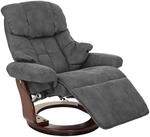MCA Relaxsessel Calgary 2 Stoff/Textil 150kg Belastbar Dunkelgrau Walnuss-Optik