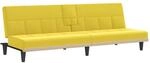 vidaXL Schlafsofa mit Getr&auml;nkehaltern Hellgelb Stoff 351867
