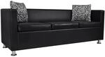 vidaXL Sofa-Set Kunstleder 3-Sitzer und 2-Sitzer Schwarz