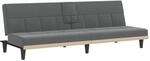 vidaXL Schlafsofa mit Getr&auml;nkehaltern Dunkelgrau Stoff 351864