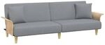 vidaXL Schlafsofa mit Armlehnen Hellgrau Stoff 351843
