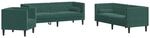 vidaXL 3-Tlg Chesterfield-Sofa-Set mit Nackenrollen Dunkelgr&uuml;n Samt 3209283