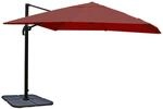 MCW Ampelschirm A96 3x3m Alu/Stahl Bordeaux mit St&auml;nder