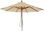 MCW Gastronomie Holz-Sonnenschirm C57 Rund &Oslash;4m Creme