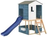 vidaXL Spielturm Wei&szlig; und Blau Massivholz Tanne 3376143