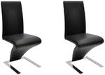 vidaXL Esszimmerst&uuml;hle 2 Stk Schwarz Kunstleder 240042