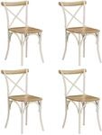 vidaXL Esszimmerst&uuml;hle 4 Stk Wei&szlig; Mango-Massivholz 278771