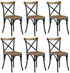 vidaXL Esszimmerst&uuml;hle 6 Stk Schwarz Mango-Massivholz 278774