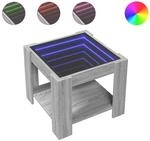 vidaXL LED-Couchtisch Grau Sonoma 53x53x45 cm Holzwerkstoff