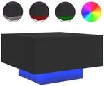 vidaXL Couchtisch mit LED-Leuchten Schwarz 55x55x31 cm
