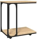 vidaXL Beistelltisch mit Rollen Sonoma 50x35x55,5 cm Holzwerkstoff