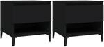 vidaXL Beistelltische 2 Stk. Schwarz 50x46x50 cm Holzwerkstoff