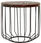 WOMO-DESIGN Massivholz Couchtisch Rund 50x50 cm Natur Handgefertigt aus Altholz