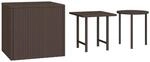 vidaXL Beistelltische 3 Stk. Braun Poly Rattan