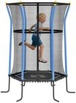HOMCOM Kids Trampoline Stahl Kunststoff Blau &Oslash;163,5 x H190 cm