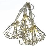 Marelida LED Deko Lichterkette RUBIN Diamant Retro Timer Tischdeko 160cm Silber