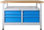 PROREGAL Werkbank Rhino mit Ablagefl&auml;che 6 Schubladen HxBxT 84 x 120 x 60 cm