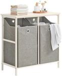 SoBuy W&auml;scheschrank mit 2 abnehmbaren W&auml;sches&auml;cken Metall Vlies Grau BZR57-W
