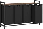 Songmics W&auml;schesammler Brenta mit 4 F&auml;chern 160, Schwarz-Braun