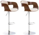 CLP 2er Set Barhocker Kingston Stoff Walnuss/Creme