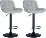 CLP 2er Set Barhocker Tover grau/Kunstleder