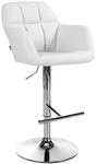 CLP Barhocker Natoma Kunstleder Metall in Chromoptik/wei&szlig;