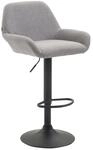 CLP Barhocker Braga Stoff Grau/Schwarz