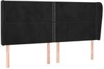 vidaXL Kopfteil mit Ohren Schwarz 183x23x118/128 cm Samt 3117878