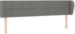 vidaXL Kopfteil mit Ohren Dunkelgrau 183x23x78/88 cm Stoff 3117159