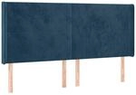 vidaXL Kopfteil mit Ohren Dunkelblau 203x16x118/128 cm Samt 3119370