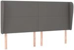 vidaXL Kopfteil mit Ohren Grau 203x23x118/128 cm Kunstleder 3117788