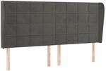 vidaXL Kopfteil mit Ohren Dunkelgrau 203x23x118/128 cm Samt 3118023