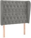 vidaXL Kopfteil mit Ohren Hellgrau 93x23x118/128 cm Samt 3118328