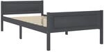 vidaXL Massivholzbett Kiefer Grau 100x200 cm649539