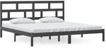 vidaXL Massivholzbett Schwarz Kiefer 200x200 cm1053680