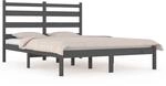 vidaXL Massivholzbett Grau Kiefer 200x200 cm1083593