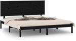 vidaXL Massivholzbett Schwarz Kiefer 200x200 cm1157078