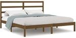 vidaXL Massivholzbett Honigbraun Kiefer 200x200 cm1083939