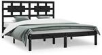 vidaXL Massivholzbett Schwarz Kiefer 200x200 cm1084698