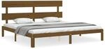 vidaXL Massivholzbett mit Kopfteil Honigbraun 200x200 cm1689963