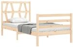 vidaXL Massivholzbett mit Kopfteil 90x200 cm 3194361