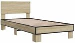 vidaXL Bettgestell Sonoma-Eiche 75x190 cm Holzwerkstoff und Metall 845813