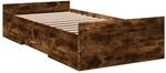 vidaXL Bettgestell mit Schubladen R&auml;uchereiche 90x190 cm Holzwerkstoff 3280346
