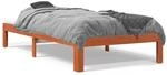 vidaXL Massivholzbett ohne Matratze Wachsbraun 100x200 Kiefernholz 844169