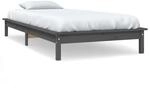 vidaXL Massivholzbett Grau 90x200 cm Kiefer1280040