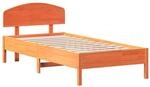 vidaXL Massivholzbett ohne Matratze Wachsbraun 100x200 Kiefernholz 3207220