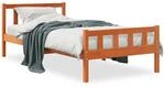 vidaXL Massivholzbett ohne Matratze Wachsbraun 75x190 cm Kiefernholz 844389