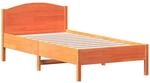 vidaXL Massivholzbett ohne Matratze Wachsbraun 90x190 cm Kiefernholz 842625