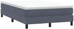 vidaXL Boxspringbett ohne Matratze Dunkelgrau 120x220 cm Samt 3315868