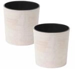 Siena GardenPflanzgef&auml;&szlig; - Set 2 teilig Eco Lens Wei&szlig; &Oslash;25x25,5 cm
